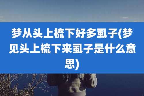 梦从头上梳下好多虱子(梦见头上梳下来虱子是什么意思)