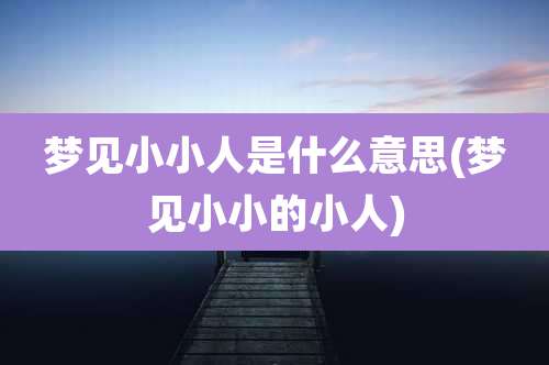梦见小小人是什么意思(梦见小小的小人)