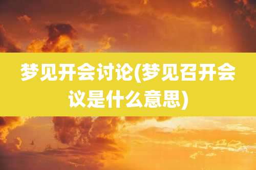 梦见开会讨论(梦见召开会议是什么意思)