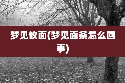 梦见攸面(梦见面条怎么回事)