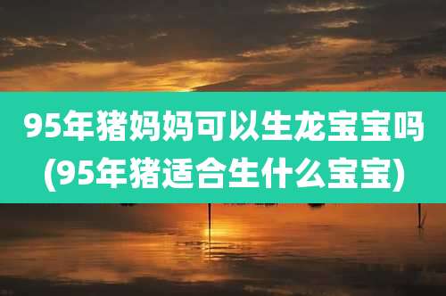 95年猪妈妈可以生龙宝宝吗(95年猪适合生什么宝宝)
