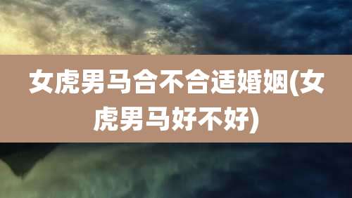 女虎男马合不合适婚姻(女虎男马好不好)