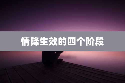 情降生效的四个阶段