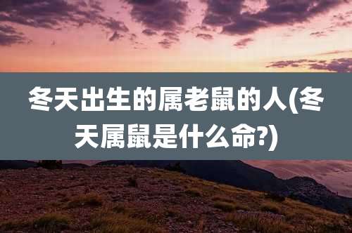 冬天出生的属老鼠的人(冬天属鼠是什么命?)