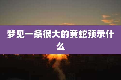 梦见一条很大的黄蛇预示什么