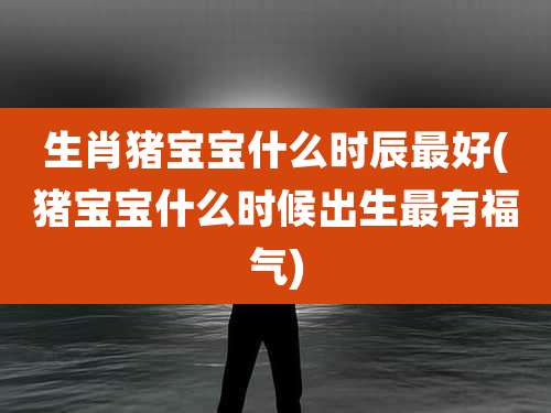 生肖猪宝宝什么时辰最好(猪宝宝什么时候出生最有福气)
