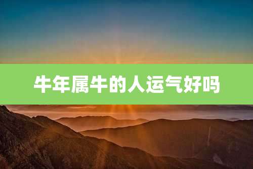 牛年属牛的人运气好吗
