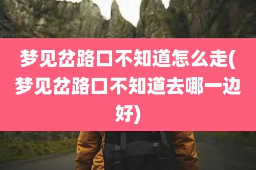 梦见岔路口不知道怎么走(梦见岔路口不知道去哪一边好)