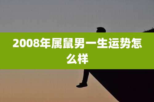 2008年属鼠男一生运势怎么样