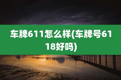 车牌611怎么样(车牌号6118好吗)