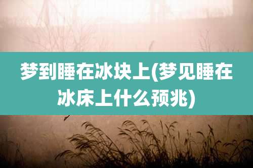 梦到睡在冰块上(梦见睡在冰床上什么预兆)