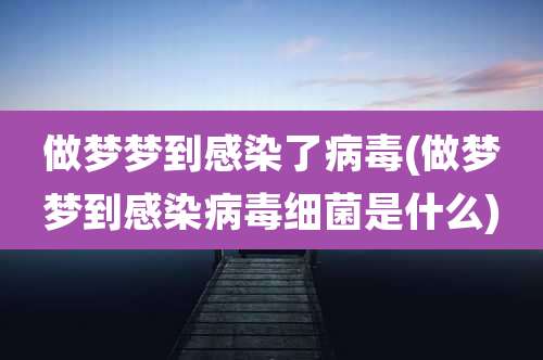 做梦梦到感染了病毒(做梦梦到感染病毒细菌是什么)