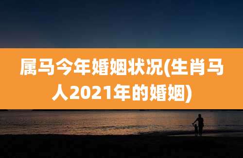 属马今年婚姻状况(生肖马人2021年的婚姻)