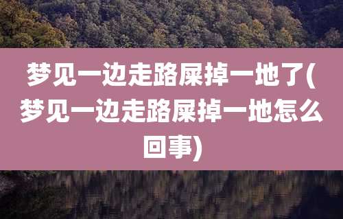 梦见一边走路屎掉一地了(梦见一边走路屎掉一地怎么回事)