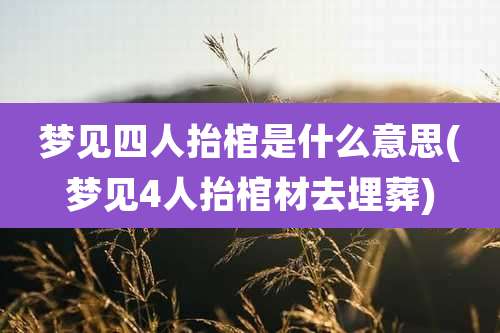 梦见四人抬棺是什么意思(梦见4人抬棺材去埋葬)