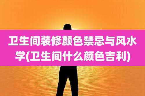 卫生间装修颜色禁忌与风水学(卫生间什么颜色吉利)