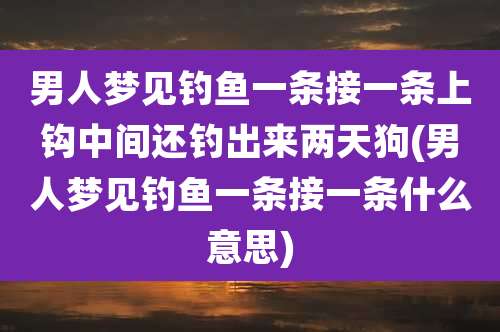 男人梦见钓鱼一条接一条上钩中间还钓出来两天狗(男人梦见钓鱼一条接一条什么意思)