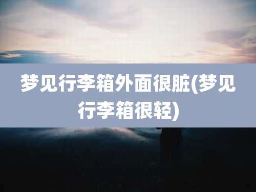 梦见行李箱外面很脏(梦见行李箱很轻)