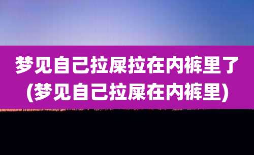 梦见自己拉屎拉在内裤里了(梦见自己拉屎在内裤里)