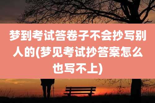 梦到考试答卷子不会抄写别人的(梦见考试抄答案怎么也写不上)