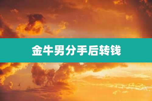 金牛男分手后转钱