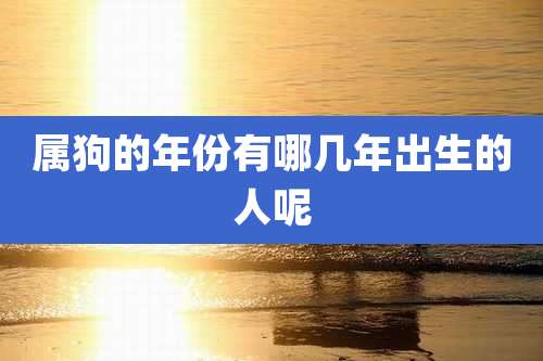 属狗的年份有哪几年出生的人呢