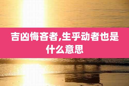 吉凶悔吝者,生乎动者也是什么意思