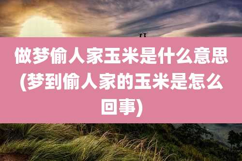 做梦偷人家玉米是什么意思(梦到偷人家的玉米是怎么回事)