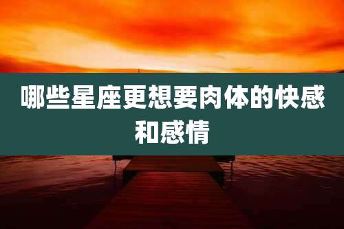 哪些星座更想要肉体的***和感情
