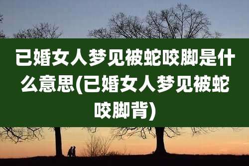已婚女人梦见被蛇咬脚是什么意思(已婚女人梦见被蛇咬脚背)