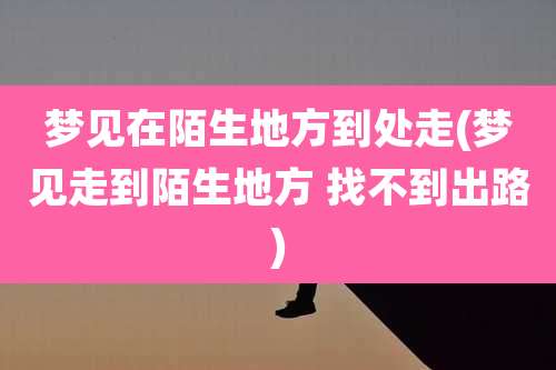 梦见在陌生地方到处走(梦见走到陌生地方 找不到出路)