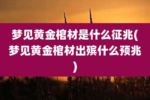 梦见黄金棺材是什么征兆(梦见黄金棺材出殡什么预兆)