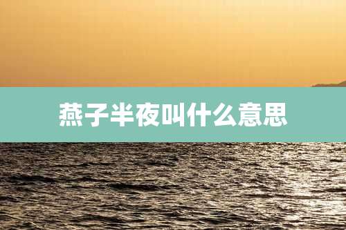 燕子半夜叫什么意思