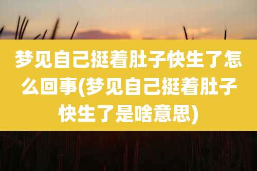 梦见自己挺着肚子快生了怎么回事(梦见自己挺着肚子快生了是啥意思)