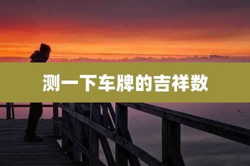 测一下车牌的吉祥数
