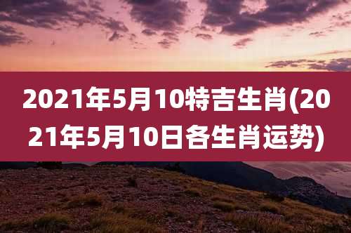 2021年5月10特吉生肖(2021年5月10日各生肖运势)