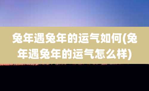 兔年遇兔年的运气如何(兔年遇兔年的运气怎么样)