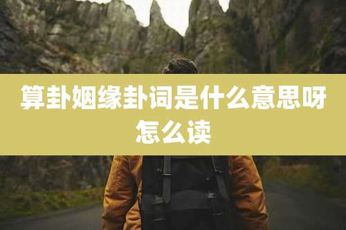 算卦姻缘卦词是什么意思呀怎么读