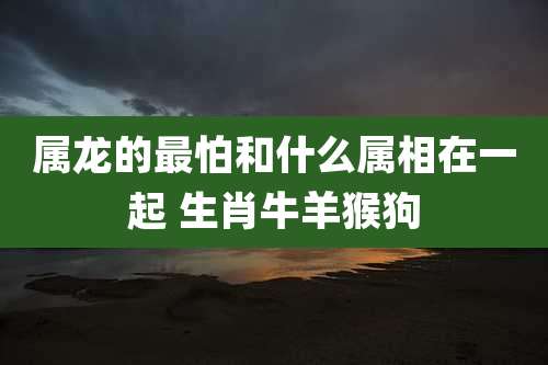 属龙的最怕和什么属相在一起 生肖牛羊猴狗