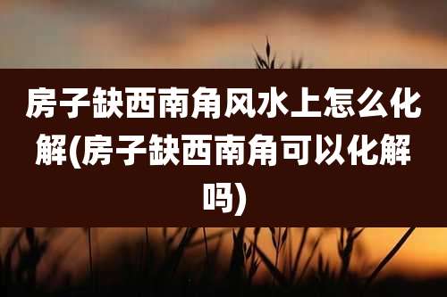 房子缺西南角风水上怎么化解(房子缺西南角可以化解吗)