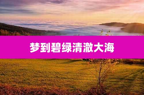 梦到碧绿清澈大海