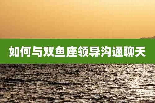 如何与双鱼座领导沟通聊天