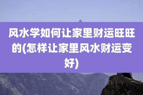 风水学如何让家里财运旺旺的(怎样让家里风水财运变好)