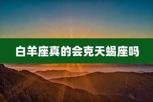 白羊座真的会克天蝎座吗