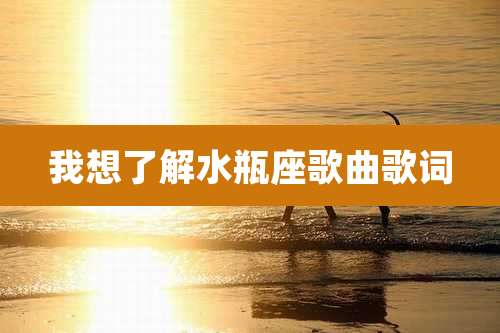 我想了解水瓶座歌曲歌词