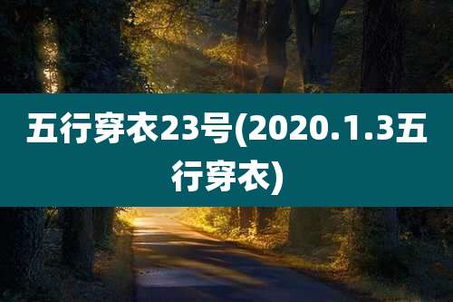 五行穿衣23号(2020.1.3五行穿衣)