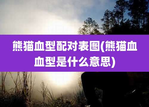 熊猫血型配对表图(熊猫血血型是什么意思)