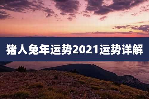 猪人兔年运势2021运势详解