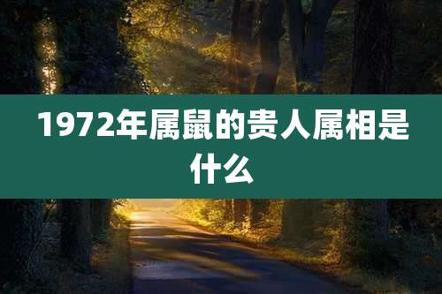 1972年属鼠的贵人属相是什么