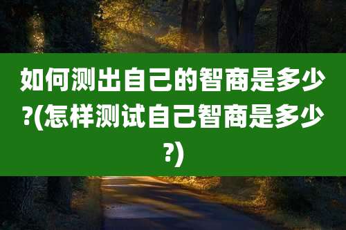 如何测出自己的智商是多少?(怎样测试自己智商是多少?)
